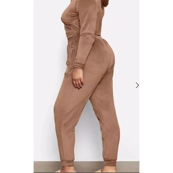 SKIMS AP-LEG-0887 Women Sz 4XL Sienna Brown Velour High Waist Oversized Joggers - Picture 12 of 12